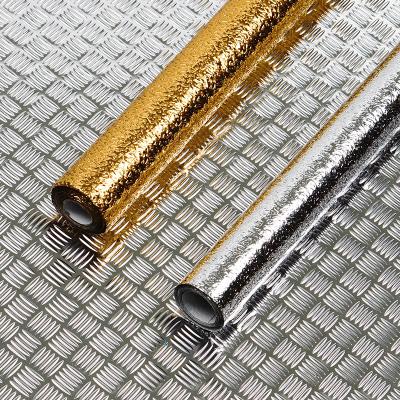 China Waterproof+ECO-Friendly Creative World Self Adhesive Oil Proof Wallpaper Tape Gold Color For Kitchen Wallpaper for sale