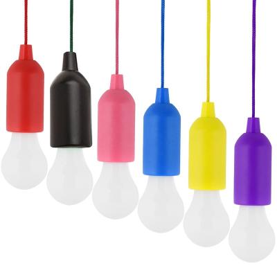 China 2 LED Outdoor Pull Rope Battery Operated Bulb Hanging Portable Bulb Lights for Outdoor and Indoor for sale