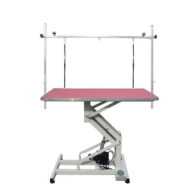 China Cat Salon Veterinary Groomer Foldable Adjustable Height Adjustable Table with Foot Control Electric Dog Grooming Lift Table for sale