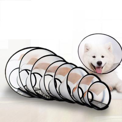 China Plastic Viable Protective Adjustable Health Pet Collar Neck Anti Bite Lick Cat Dog Elizabethan Collar Reusable Translucent for sale