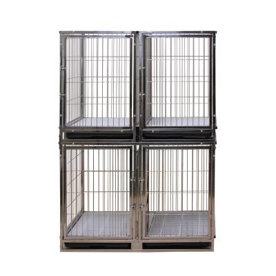 China Veterinary Collapsible Stainless Steel Dog Cages Cat Crates Modular Pet Viable Clinic Shop Puppy Groomer Use Wire Building Pet Crates for sale