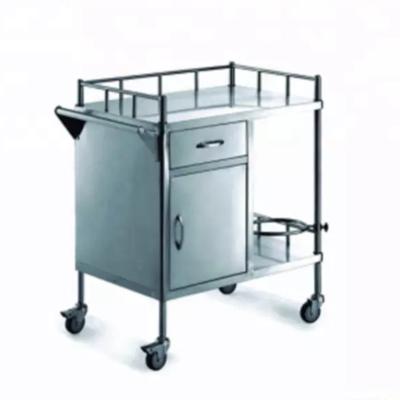 China Chinese Hospital Furniture Surgery Nursing Trolley 2 or 3 Emergency Medicine Stainless Steel Medical Mobile Instrument Trolley for sale