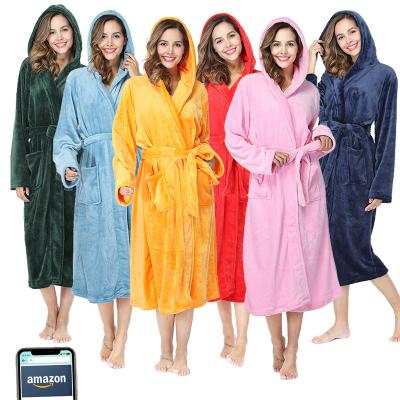 China High Quality Soft Warm Winter QUICK DRY Couple Pajamas Lady Men Flannel Fleece Bathrobe For Adult for sale