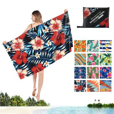 China Custom Printed Viable Hot Selling Sand Microfiber Free Quick Dry Beach Towel From Amazon China Supplier for sale