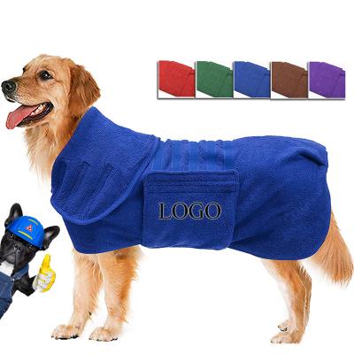 China 300 Sustainable 400 Gsm Double Layer Microfiber Super Absorbent Dog Cat Bath Robe Towel Quick Drying 300 for sale