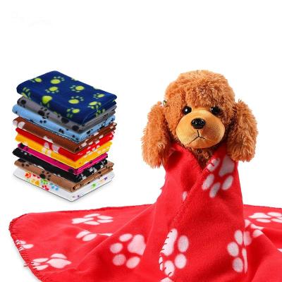 China 24 x 28 Inch Viable Pet Blankets with Paw Print Dog Cat Soft Fleece Blankets Sleep Mat Pad Bed Cover for Kitten Puppy Small Animals for sale