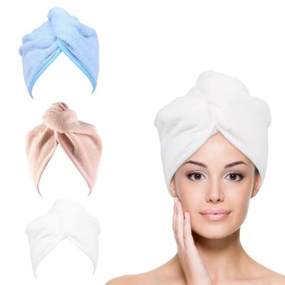 China Hot Selling QUICK DRY Microfiber Wrap Microfiber Hair Towel Bath Turban Magic Quick Dry Women Shower Head Towel With Buttons for sale