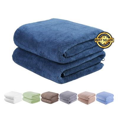 China QUICK DRY 350 Super Soft Absorbent 400 GSM Oversized Quick Dry No Wiping Microfiber Bath Towel For Amazon Seller for sale