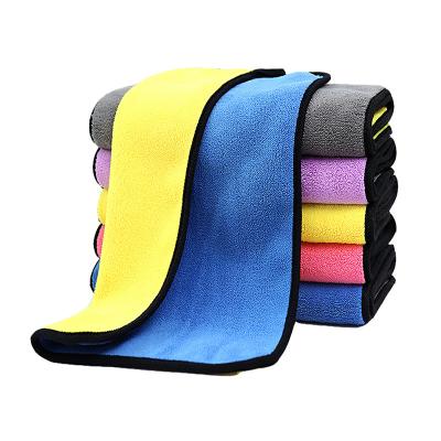 China 800 1000 1200 Gsm 16 x 24 Inch Double Layer Viable Wholesale Microfiber Cloth Detailing Microfiber Cleaning Drying Towel For Car Wash for sale