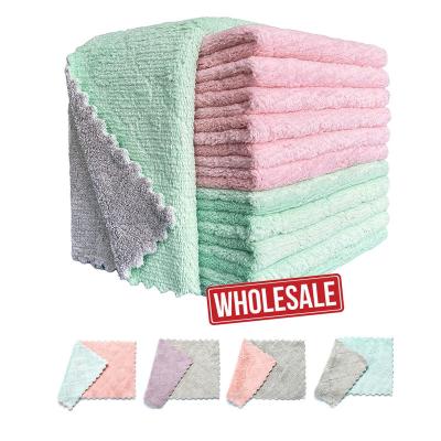 China QUICK DRY Wholesale Cloths Microfiber Kitchen Dish Super Absorbent Cleaning Cloth For Dishes Kitchen Bathroom Cleaning Car for sale