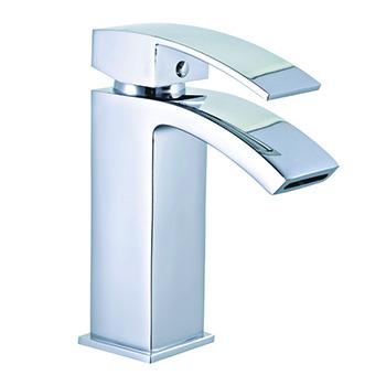 China Without Slide Bar Waterfall Hot And Cold Water Mixer Bathroom Sink Mixer Taps Brass Waterfall Chrome Plated Basin Faucet for sale