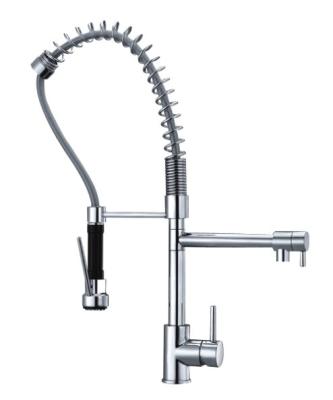 China Contemporary Hot Selling Single Handle Brushed Pull Down Kitchen Sink Faucet Taps Mixer Taps With Pull Down Sprayer for sale