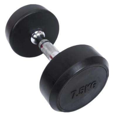 China Eco-friendly Rubber Coated Rubber Coated Gym Equipment Dumbbell Set Round Dumbbell for sale