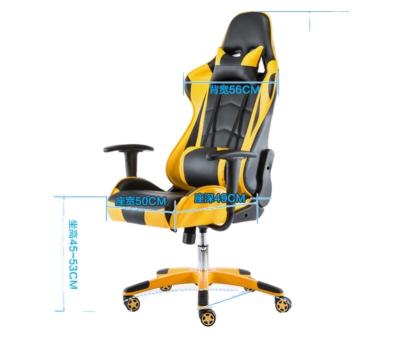 China (Size) Hot Selling Gaming Chair Leather Chair Adjustable Computer Gaming Chair With Foot for sale