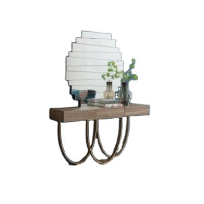 China High Quality Modern Metal Melamine Melamine Storable Gold Silver Console Table for sale