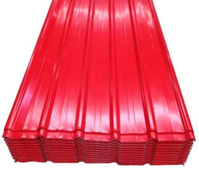 China Construction 800mm Width Red Color Corrugated Galvanized Steel Sheet Exporting To Tanzania for sale