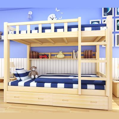 China Modern Student Dormitory Partition Wooden Bunk Bed With Staircase for sale