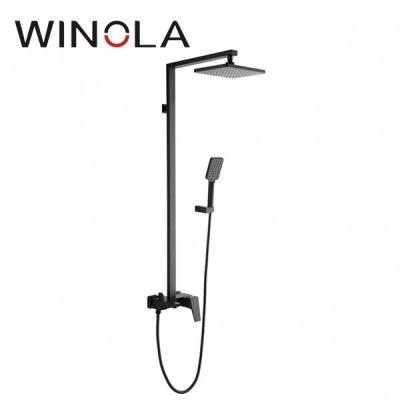 China With High Quality Wall Mounted Brass Sliding Bar Bathroom Rain Shower Set Brass Faucets For Bathroom for sale