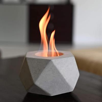 China Hot Gray Color Cement Material Include Table Ethanol Stove Desktop Concrete Base and Fuel Box OEM ODM Home Online Cooker 001D for sale