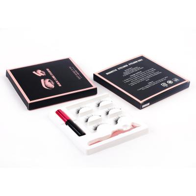 China Wholesale New Style Natural Long Magnetic Mink Lashes And Magnetic Eyeliner With Eyelashes Packaging Box for sale