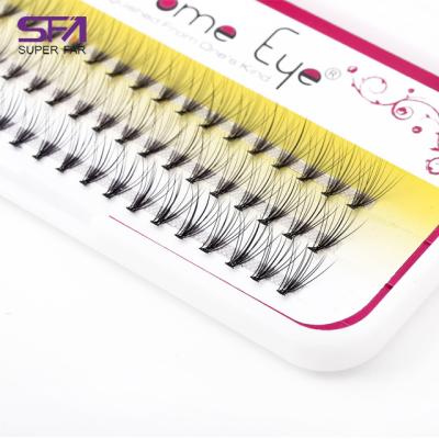 China Premade Natural Long Volume Fanned Silk Mink Eyelash Extension Strands for sale