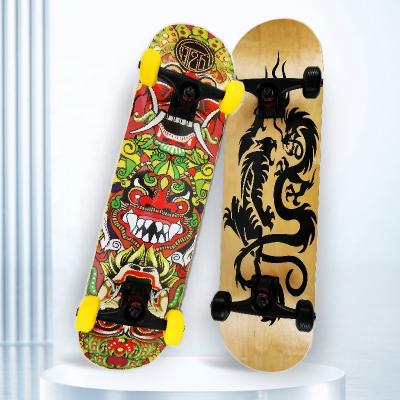 China Youngsters DIY Design roller paper heat transfer printing Complete Concave Medium brush the street grip Double skateboard  for park for sale