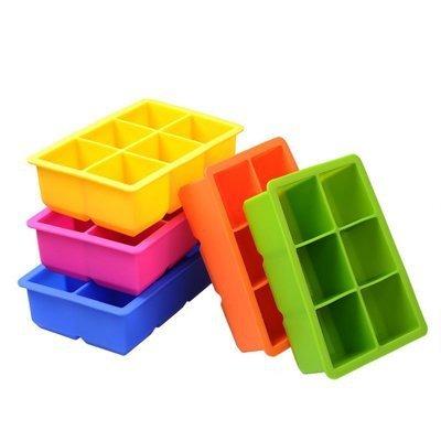 China Silicone Wholesale 6 Cavity Ice Cube Mold Home Made Ice Cube Tray Ice Tray for sale