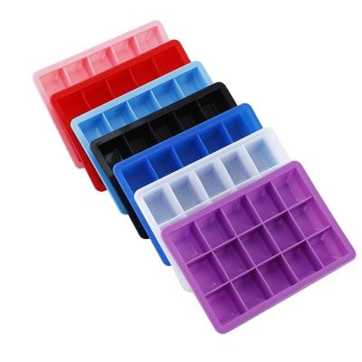 China Silicone Wholesale 15 Cavity Ice Cube Mold Home Made Ice Cube Tray Ice Tray for sale