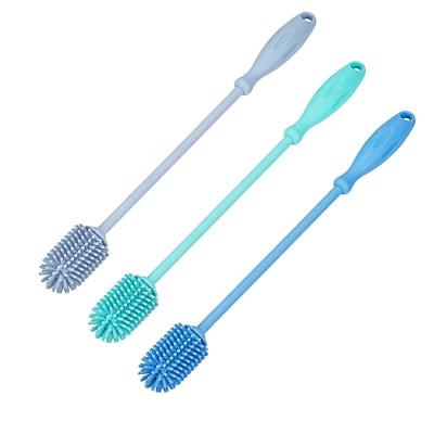 China 2021 Newly Design Long Handle Silicone Viable Baby Bottle Brushes Small Cleaning Wine Brush Glass Brush for sale