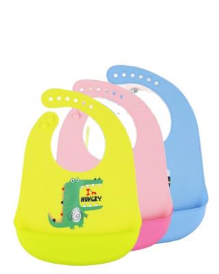 China Food Grade BPA Silicone Baby Bib Soft Waterproof Silicone Baby Bib Free Feeding Bib for sale