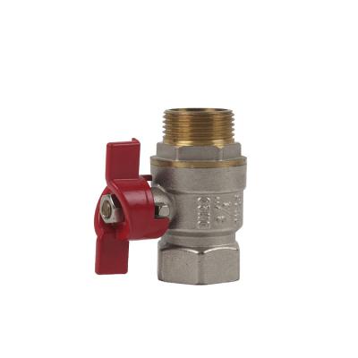 China IFAN High Quality Brass Color Silver Color Ball Valve General Brass Double Ball Valve Manufacturer for sale