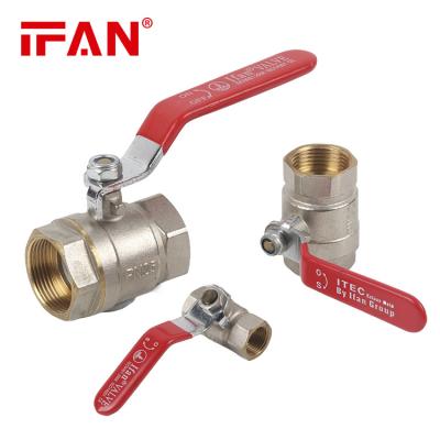 China IFAN Brass Ball Valve General Factory Long Red Handle 1/4