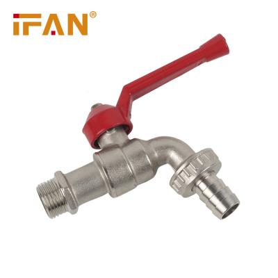 China Traditional Cheap Brass Silver Color Advanced German Technology Bibcock Prices IFAN Brass Faucet for sale