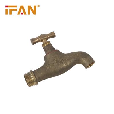 China IFAN China Traditional Supplier Heat Resistant Brass Color 1/2 - 1 Inch Garden Water Faucet Brass Bibcock for sale