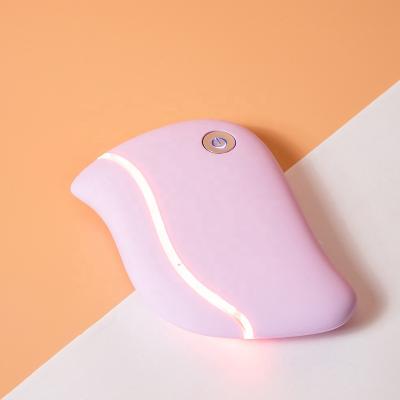 China Anti-Puffiness Gua Sha Electric Device Anti Cellulite Vibration Heated Microcurrent Massager For Face Slimming Face Lifting Beauty Machine for sale