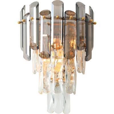 China European Simple Modern Crystal Wall Lamp Living Room Stair Hallway Corridor Wall Lamp for sale