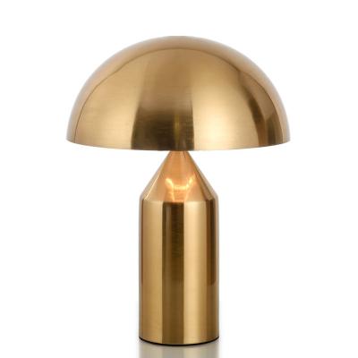 China Modern Nordic Luxury Mushroom-shape Metal Bedside Table Lamps for sale