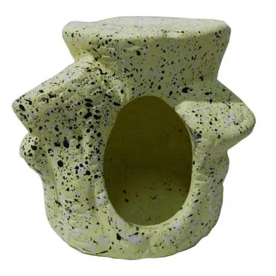 China Small Viable Shrimp Fish Shelter Crab Fry Cichlid Breeding Hiding House Cave Stump Ceramic Shape for sale