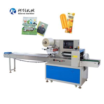 China Lolly Flow Pack Freeze Pops Ice Pops Ice Pops Packing Machine Servo Automatic Horizontal Bread Packing Machine Cartoon PVC Card Pouch Bread Packaging Machine for sale