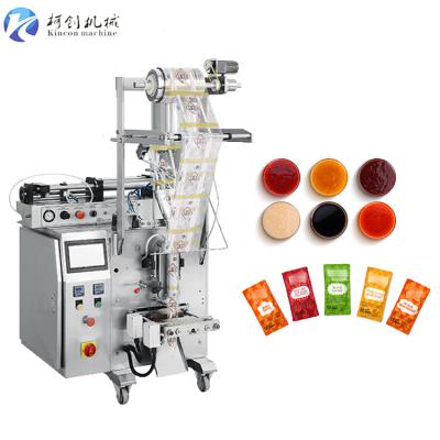 China Automatic 80ml Food Stick Ketchup Small Honey Tomato Paste Jam Irregular Sauce Form Liquid Sachet Bag Packing Machine for sale