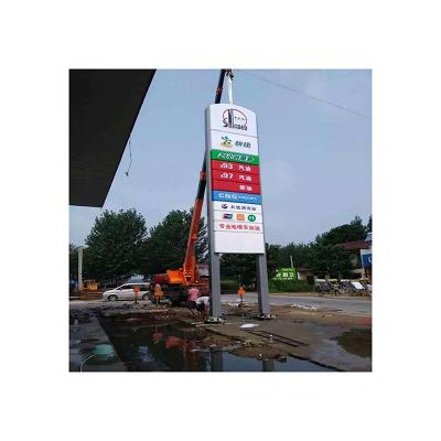 China Suitable for long term work and easy installation quality assurance Outdoor LED Advertising Gas Station Pylon Standing Sign for sale