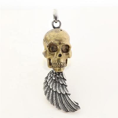 China Mens Jewelry Vintage Fashion Metal Skull Pendant 925 Punk Silver Gothic Hip Hop Skull Pendant for sale