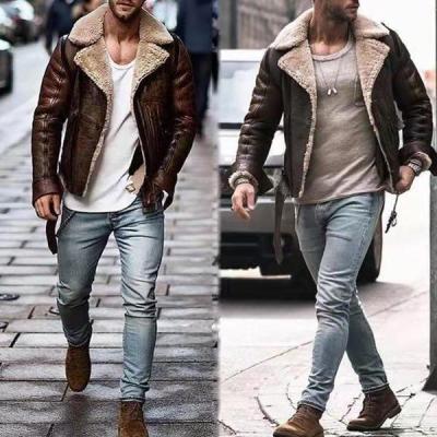 China 2022 Winter Windproof Thin Velvet Leather Jacket Solid Color Plus Size Men's Bomber Pilot Mens PU Jackets Coats for sale