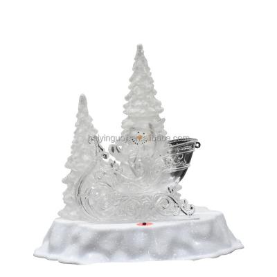 China Bestselling Home Decoration HY Acrylic 3d Musical Led Night Light Room Decorative Acrylic Christmas Tree Decorations for sale