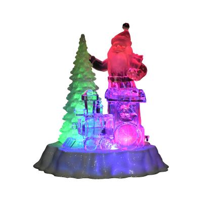 China Hot Sale Christmas Holiday Decoration New Santa Decoration Light Snowman With Tree for sale