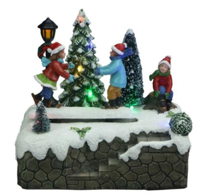 China HY China Supply Artificial Night Light Resin Decoration Competitive Price Christmas Decoration Resin Home Crafts for sale