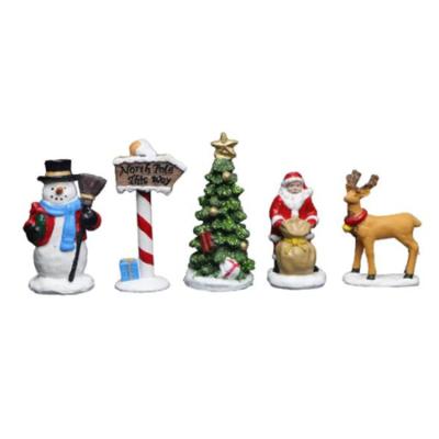 China Artificial Creative Christmas Decorations Christmas Village Resin Desktop Figurines for sale