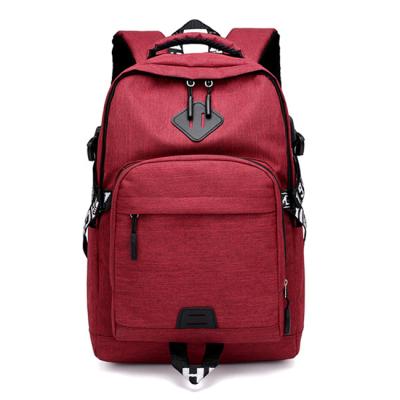 China Solid Color Usb Backpack Fashion Couples Backpack Anti-theft Charging Student School Bags for sale