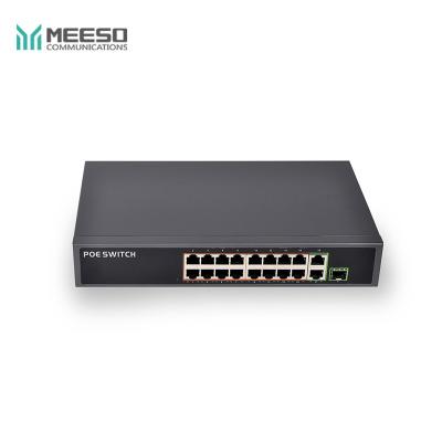 China POE Meeso 100M Plug and Play 250W 16 Port PoE Switch for sale