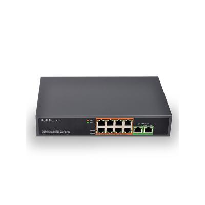 China POE Meeso Switch PoE 8 Ports 20G Power A PoE 8 Ports Indoor Switch 10 Ports Pitch Gigabit for sale